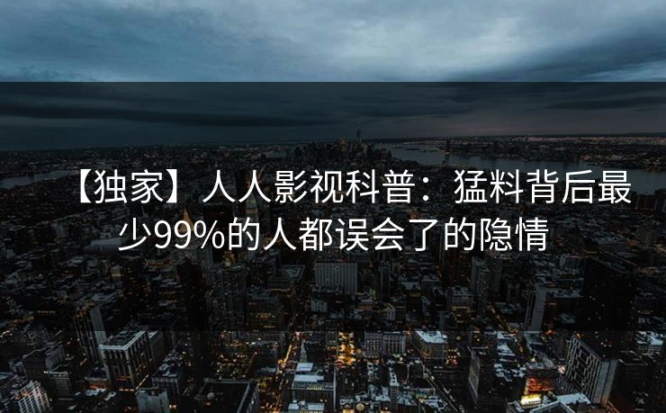 【独家】人人影视科普:猛料背后最少99%的人都误会了的隐情 【独家】人人影视科普:猛料背后最少99%的人都误会了的隐情