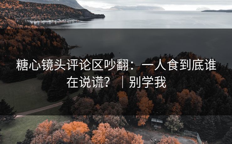 糖心镜头评论区吵翻:一人食到底谁在说谎?|别学我 糖心镜头评论区吵翻:一人食到底谁在说谎?|别学我